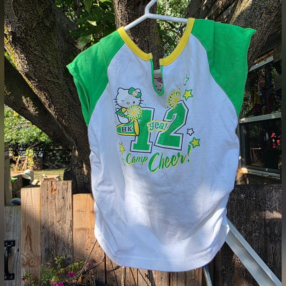 Hello Kitty Cheerful Green and White Tee